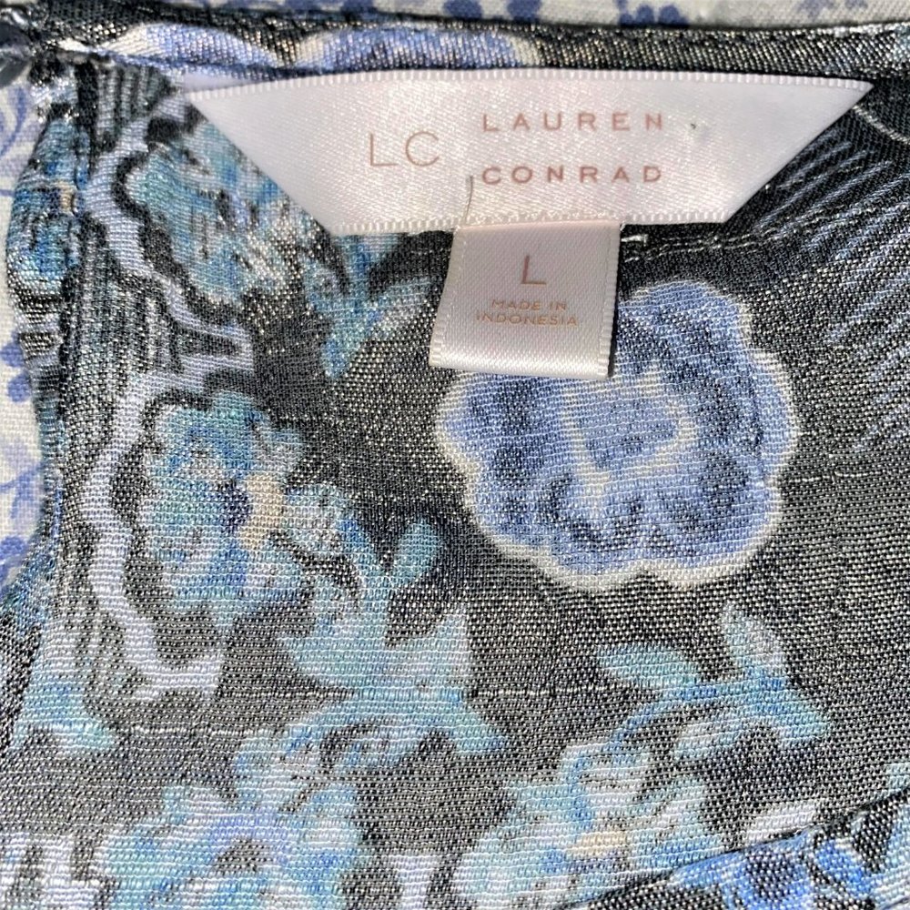 3/$25 Lauren Conrad Women's Bell Sleeves Blouse Floral Size L - Picture 9 of 9